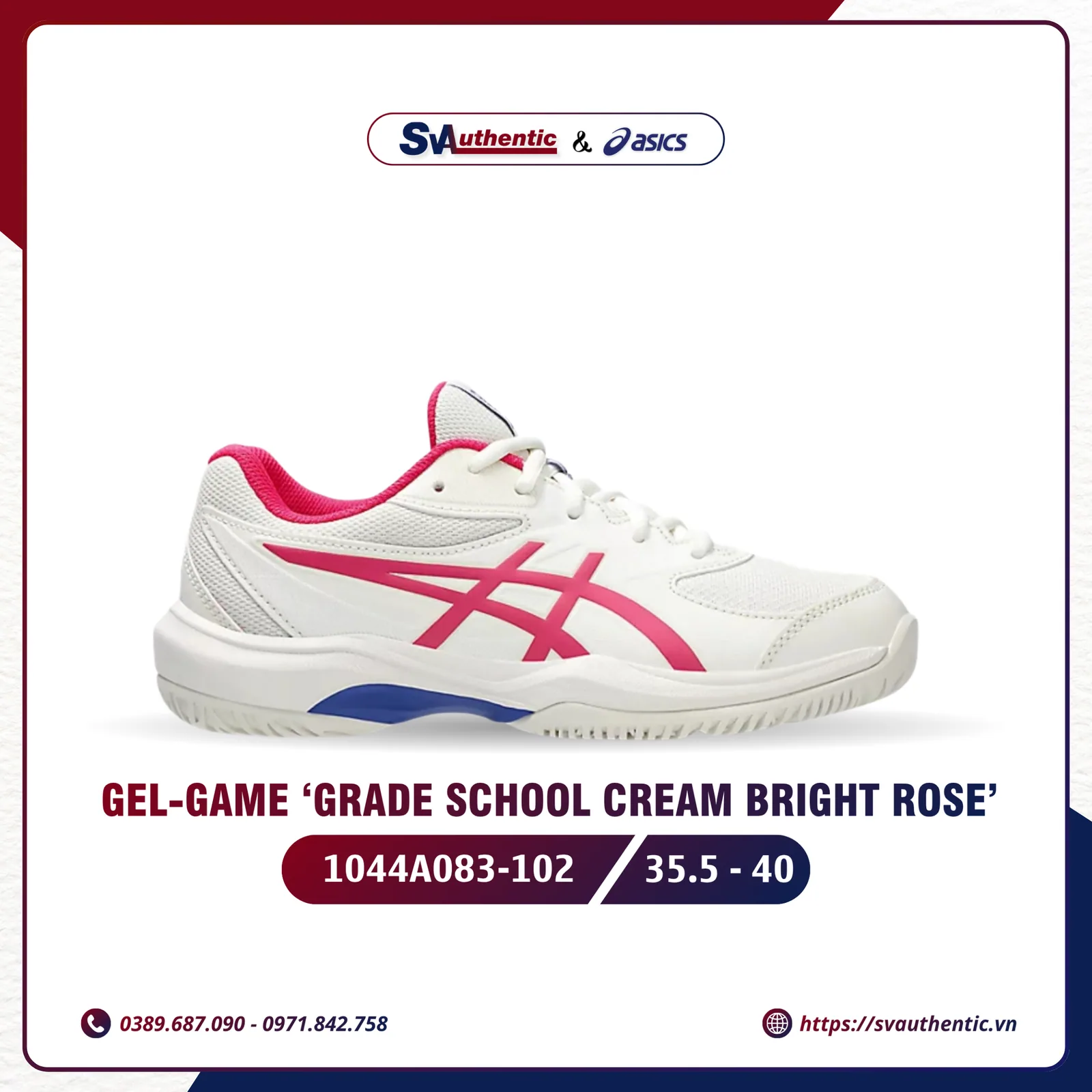 Giày Tennis Pickleball Nam ASICS Game FF Cream Bright Rose (1044A083-102)