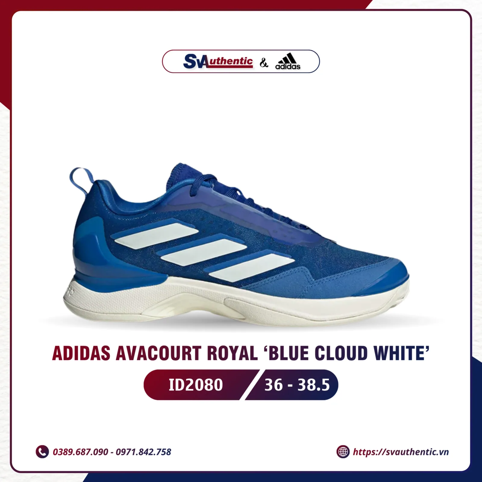 Giày Tennis Pickleball Adidas Avacourt Chính Hãng (ID2080)