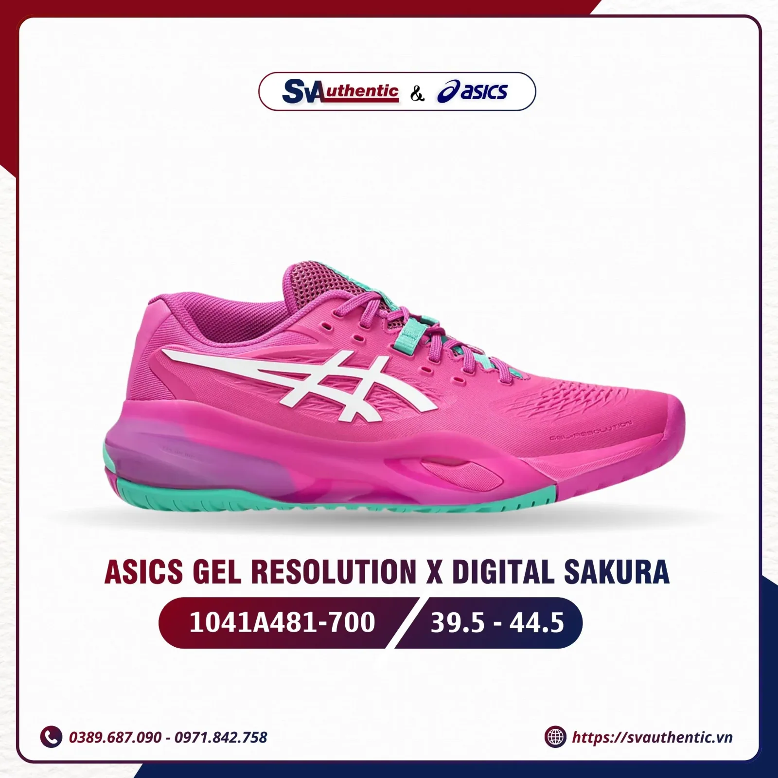 Giày Tennis Pickleball Nam ASICS Gel Resolution X  Digital Sakura (1041A481-700)