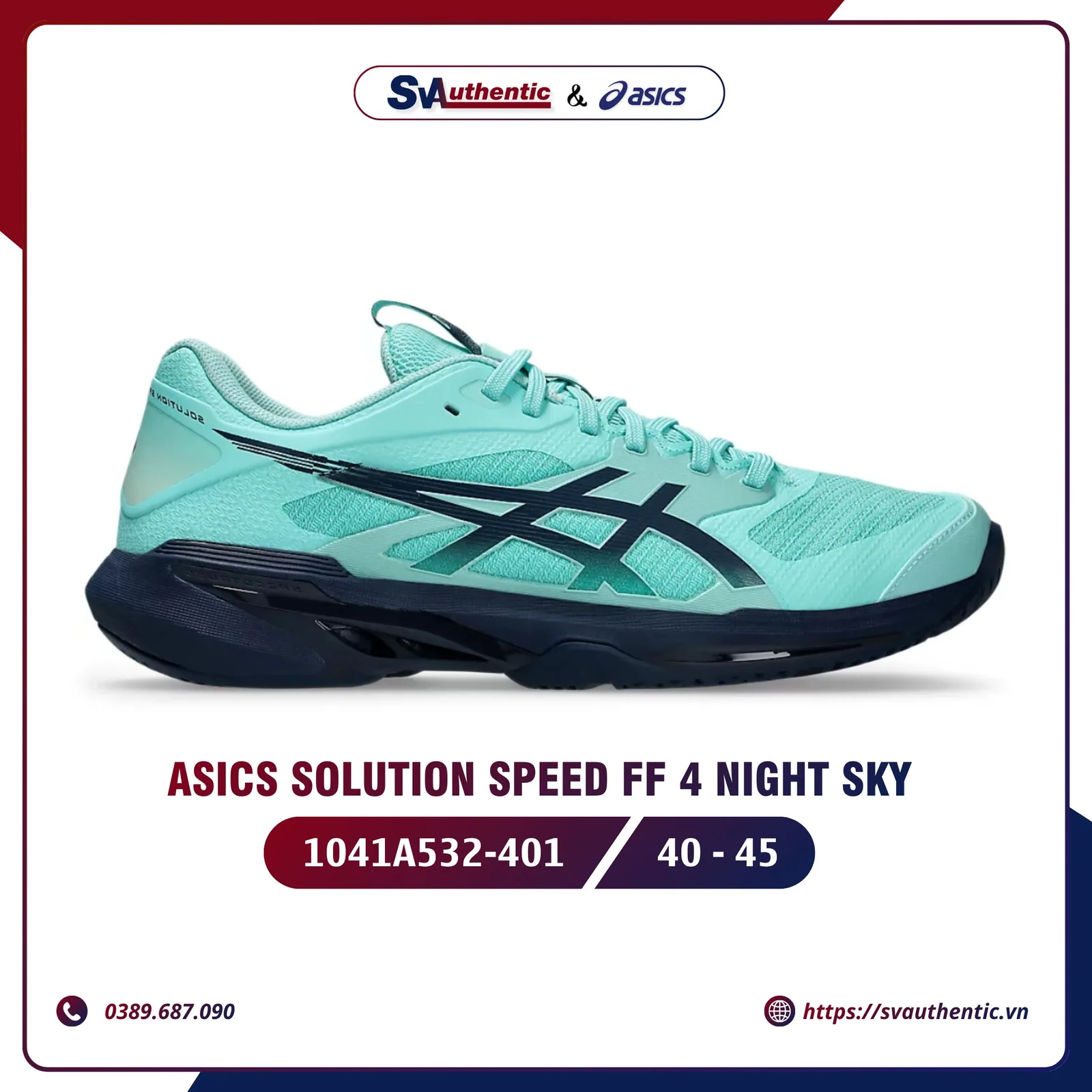 Giày Tennis Pickleball Nam ASICS Solution Speed FF 4 Night Sky (1041A532-401)