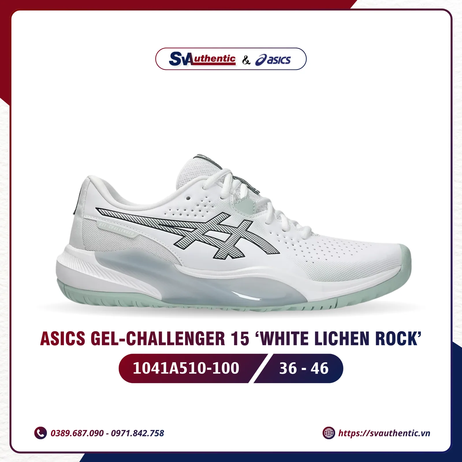 Giày Tennis Pickleball Asics Gel-Challenger 15 White Lichen Rock Chính Hãng (1041A510-100)